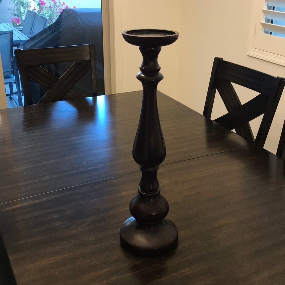 22” Candlestick. Wood (or Wood Like Resin.)